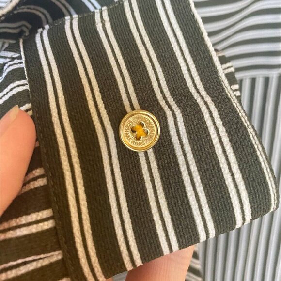 Michael Kors Chiffon Crepe Stripped Womens Blouse - Picture 7 of 12